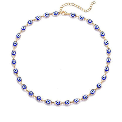 Retro Devil's Eye Copper Plating Unisex Bracelets Anklet Necklace