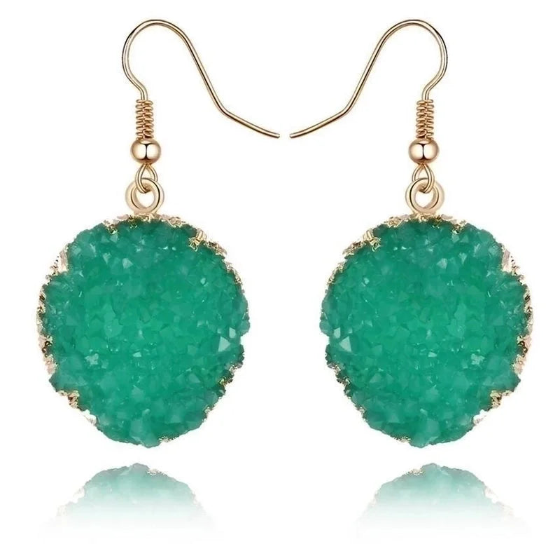 3 Pieces Womens Round Plastic Resin Imitation Natural Stone Round Earrings Go190430120011