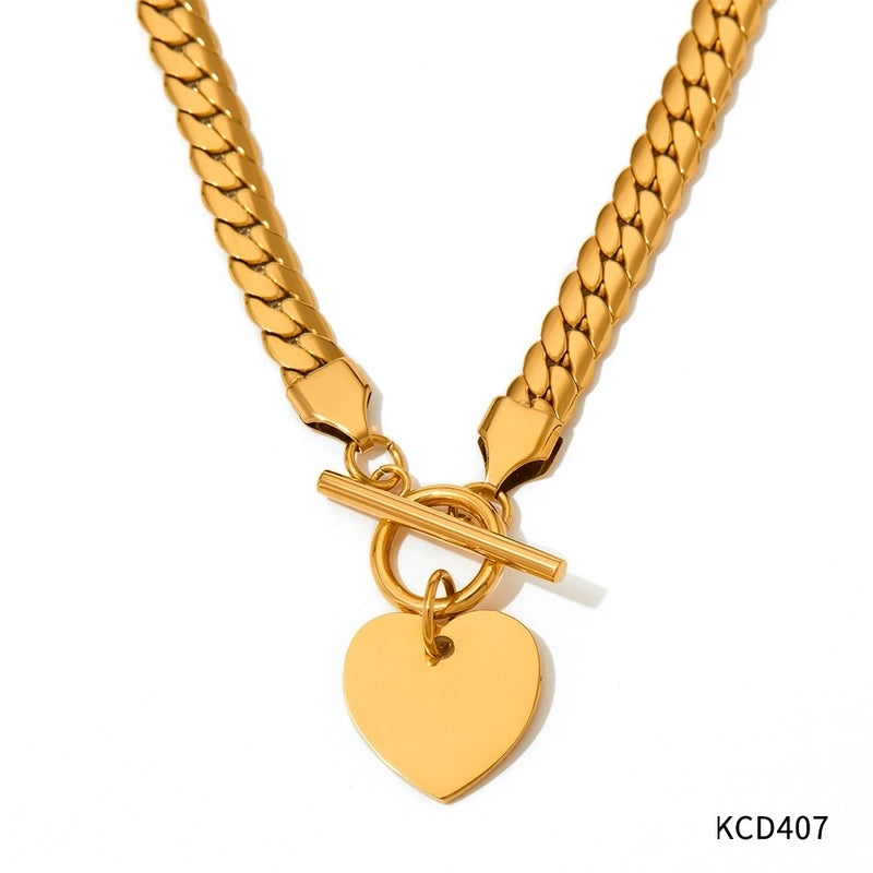 Fashion Heart Shape Stainless Steel Plating Bracelets Necklace