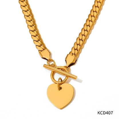 Fashion Heart Shape Stainless Steel Plating Bracelets Necklace