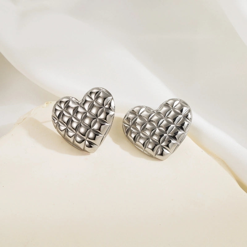 1 Pair Minimalist Classic Style Argyle 304 Stainless Steel 14K Gold Plated Stainless Steel Earrings