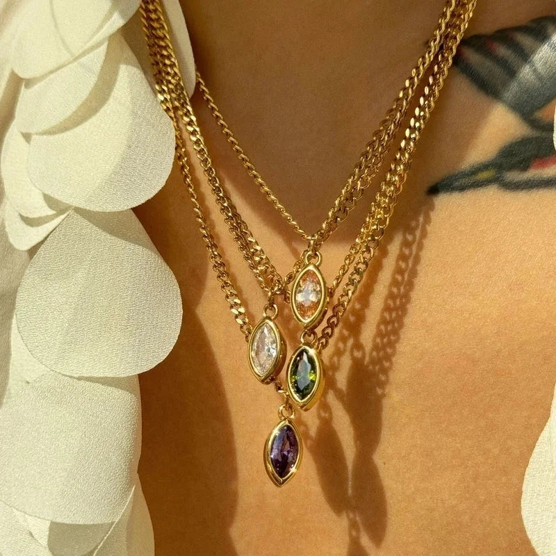 Minimalist Classic Style Geometric Titanium Steel Plating Pendant Necklace