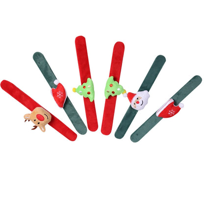 Christmas Cartoon Style Cute Santa Claus Flannel Party Festival Wristband