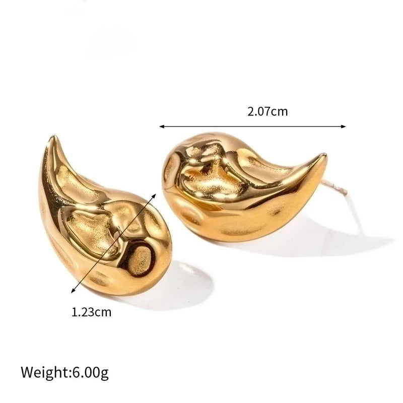 1 Pair Ig Style Basic Water Droplets Plating Stainless Steel 18k Gold Plated Ear Studs