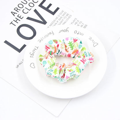 Christmas Cute Women's Color Block Rib-Knit Hair Tie