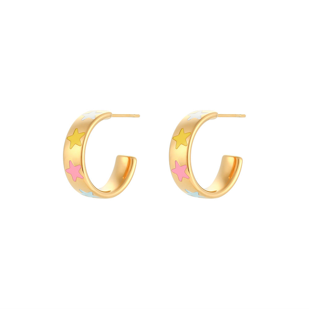 Geometric Stainless Steel 18K Gold Plated Earrings