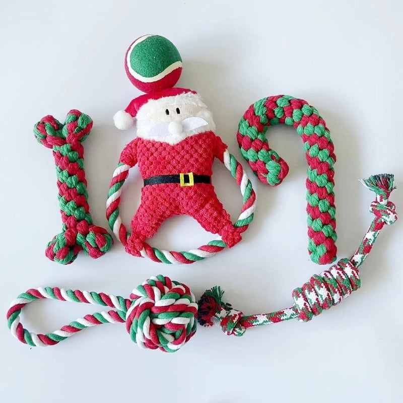 Cute Cotton Rope Christmas Infinite Twist Pet Toys