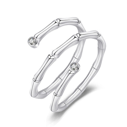 Minimalist Solid Color Copper Plating Inlay Artificial Diamond Rings 1 Piece