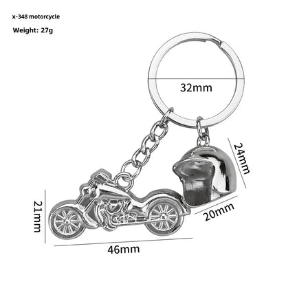 Simulation Cool Helmet Motorcycle Suit Keychain Metal Helmet Keychain Pendant Motorcycle Keychain