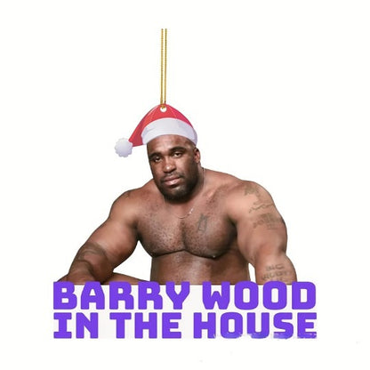 Christmas Funny Muscle Man Acrylic Flat Christmas Pendant Car Home Decoration Pendant