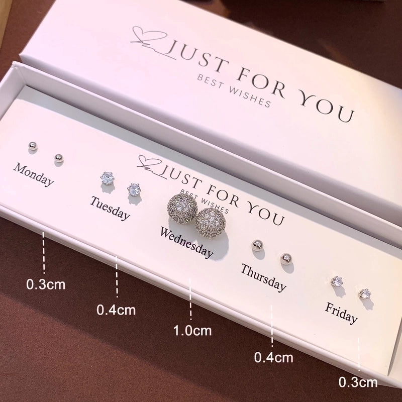 1 Set Cute Animal Sunflower Fruit Inlay Copper Artificial Pearls Zircon 14K Gold Plated Cartilage Earrings