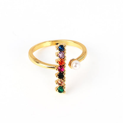 Moderate Luxury Women Fan-Shape Square Heart Circle Gold Plated Copper Rings