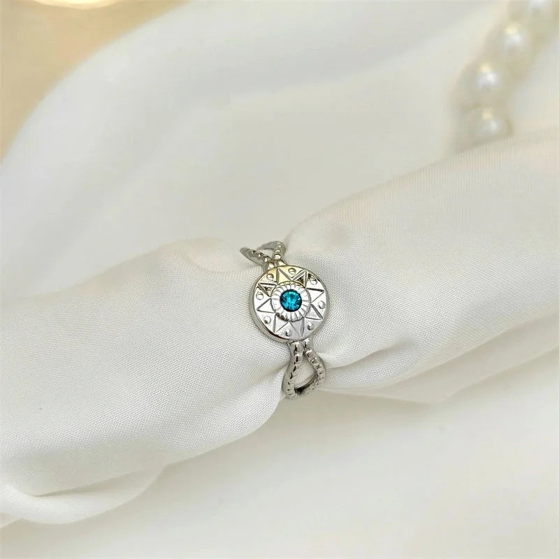 3 Pieces Elegant Vintage Style Eight Awn Star 304 Stainless Steel Plating Open Rings