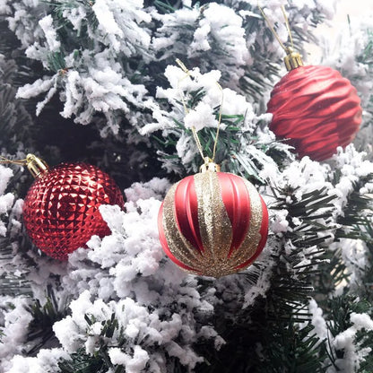 Hot-selling Christmas Supplies Gift Decoration Colorful Balls 6cm 12-pack Boxed Painted Irregular Christmas Balls