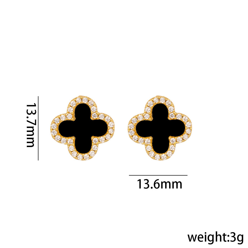 Geometric Titanium Steel 18K Gold Plated Stud Earrings