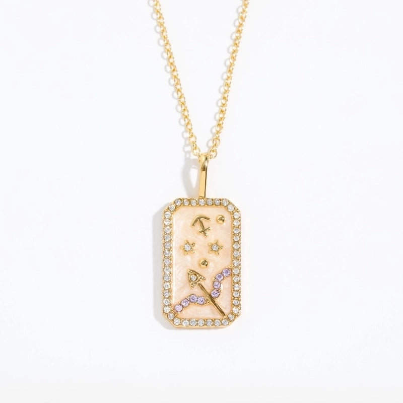 Copper Basic Modern Style Classic Style Plating Inlay Geometric Constellation Zircon Pendant Necklace