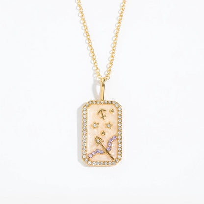 Copper Basic Modern Style Classic Style Plating Inlay Geometric Constellation Zircon Pendant Necklace