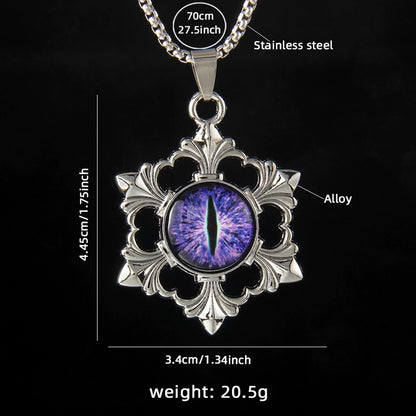 Hip-Hop Devil's Eye Snowflake 201 Stainless Steel Alloy Men's Pendant Necklace