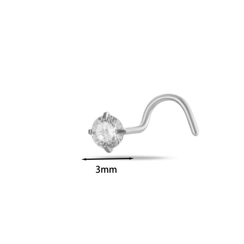 1 Piece Nose Rings & Studs Minimalist Classic Style Pentagram Round Heart Shape 316L Stainless Steel Nose Rings & Studs