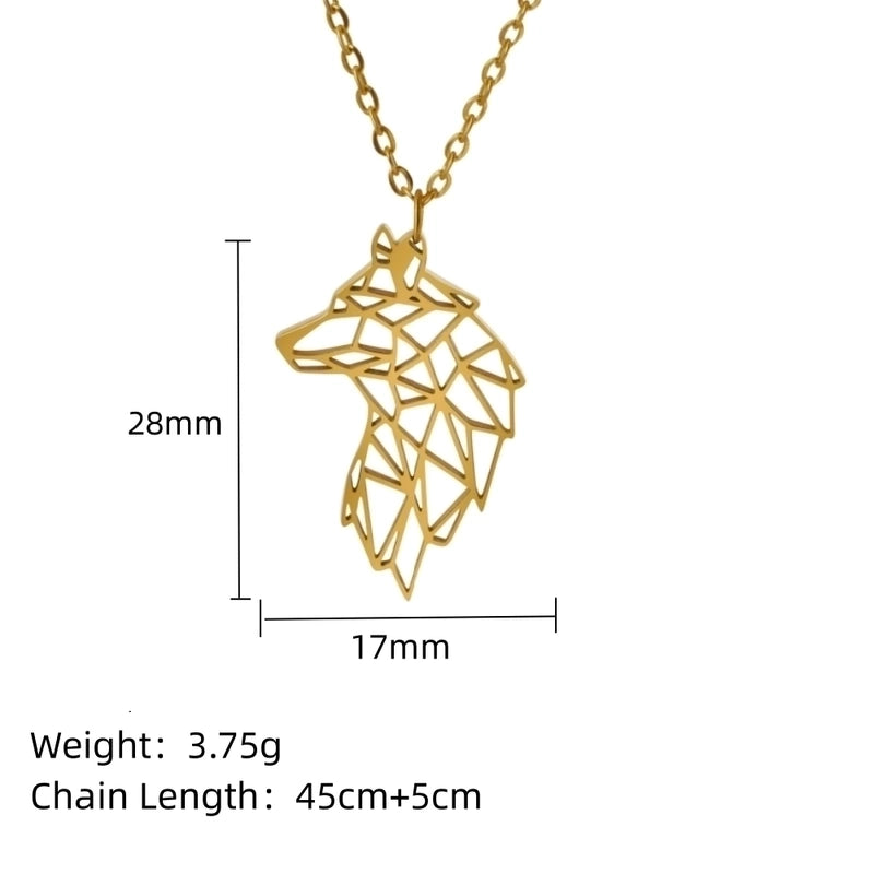 304 Stainless Steel 18K Gold Plated Minimalist Plating Hollow Out Animal Pendant Necklace