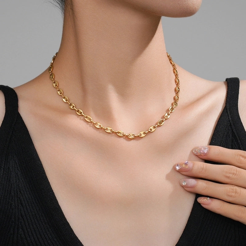 Double-Layer Choker Titanium Steel Necklace Three-Layer Blade Chain Snake Bones Chain Stainless Steel Jewelry Summer Non-Fading Female