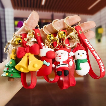 Fashion Christmas Tree Letter Soft Glue Patchwork Christmas Women'S Keychain
