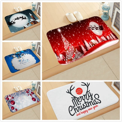 Cute Christmas Tree Snowflake Flannel Fabric Floor Mat