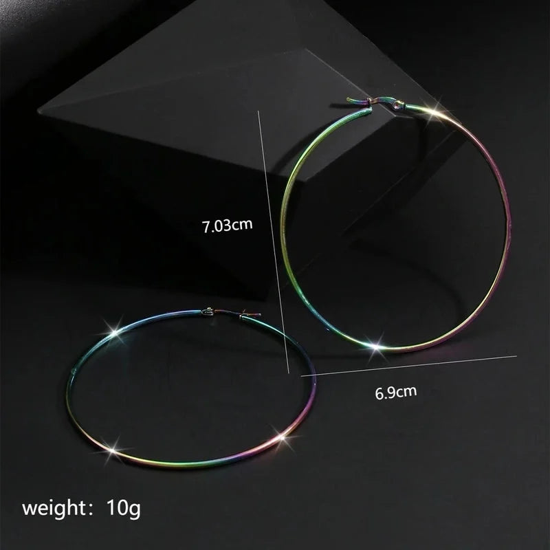 1 Pair Hip-Hop Exaggerated Luxurious Pentagram Round Heart Shape Plating 304 Stainless Steel Stainless Steel Earrings