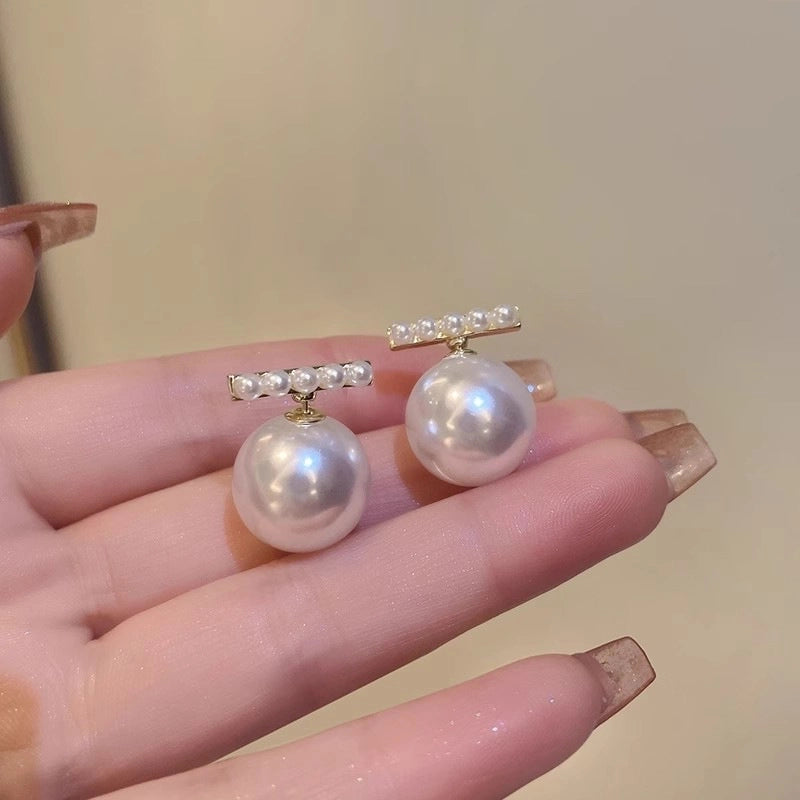 1 Pair IG Style Minimalist U Shape Geometric Flower Inlay Imitation Pearl Artificial Pearls Rhinestones Drop Earrings Ear Studs