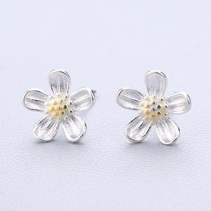 1 Pair Fashion Star Heart Shape Fish Tail Sterling Silver Plating Ear Studs