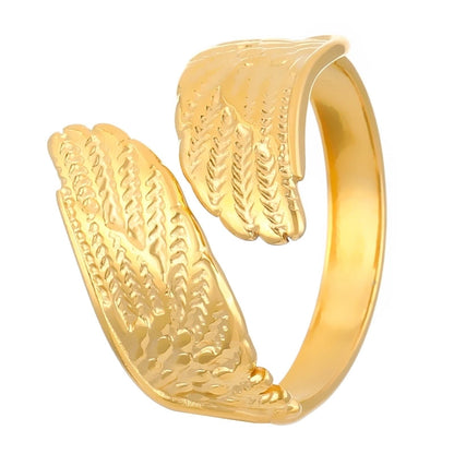 Minimalist Classic Style Geometric 304 Stainless Steel 18K Gold Plated Open Rings