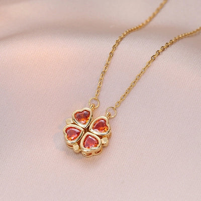 Minimalist Heart Shape Titanium Steel Inlay Rhinestones Women\'s Pendant Necklace