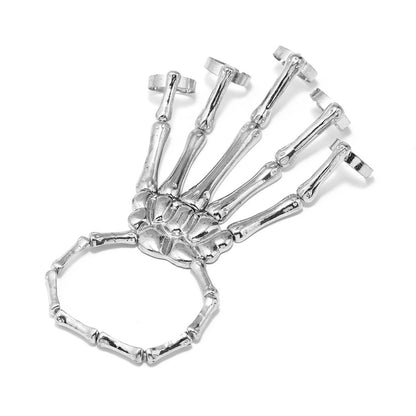 Hot Exaggerated Metal Skeleton Skull Bracelet Ghost Claw Finger Bracelet Halloween Jewelry