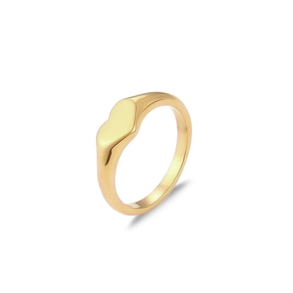 Minimalist Solid Color 304 Stainless Steel 18K Gold Plated Plating Rings