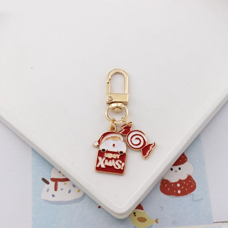 Cute Minimalist Santa Claus Zinc Alloy Christmas Unisex Keychain