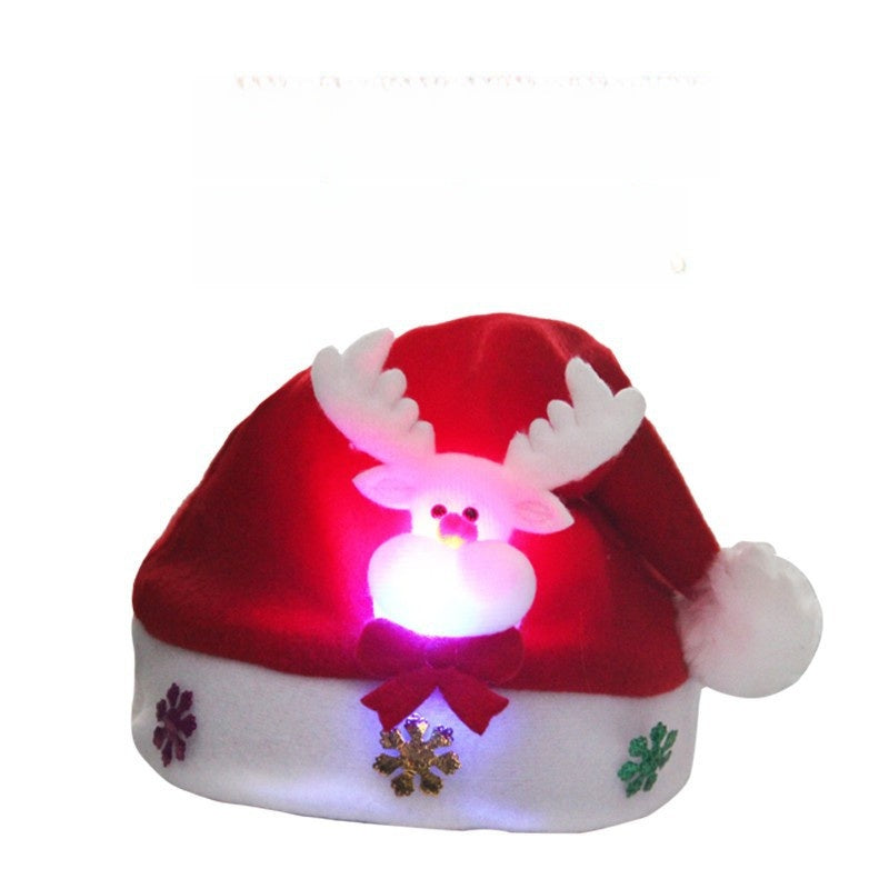 Christmas Hat For Kids Gift Christmas Hat For Adults And Children Cartoon Hat Elderly Snowman Hat Glowing Hat