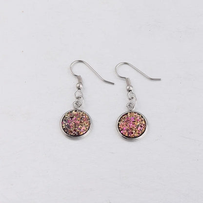 5 Pieces Minimalist Round Stainless Steel Resin Resin None Drop Earrings