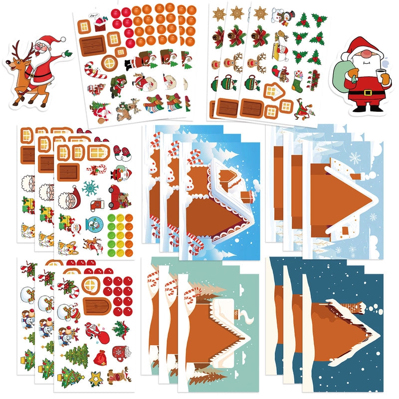 1 Piece Christmas House Santa Claus Christmas PVC Self-adhesive Cute Minimalist Stickers