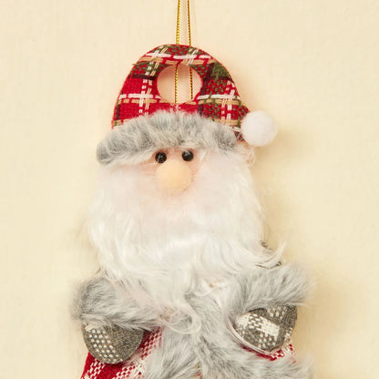 2 Pieces Christmas Bell Hanging Ornaments Santa Claus Elk Snowman Bear Accessories Series Christmas Tree Decoration Fabric