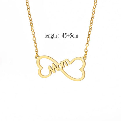 Casual Letter Heart Shape 304 Stainless Steel 14K Gold Plated Asymmetrical Pendant Necklace