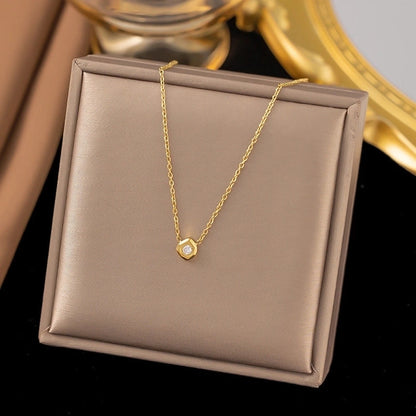 Elegant Sweet Streetwear Round Heart Shape Solid Color Titanium Steel Plating Layered Necklaces Pendant Necklace Necklace