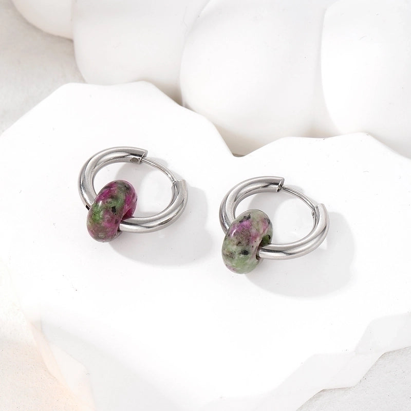 6 Pieces Minimalist Geometric 201 Stainless Steel Alloy Drop Earrings