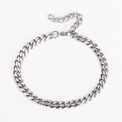 6 Pieces Unisex Minimalist Geometric Stainless Steel Anklets