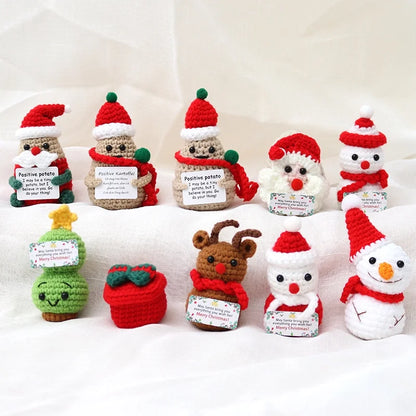 Cute Christmas Tree Santa Claus Snowman Yarn Party Ornaments Decorations Table Decoration