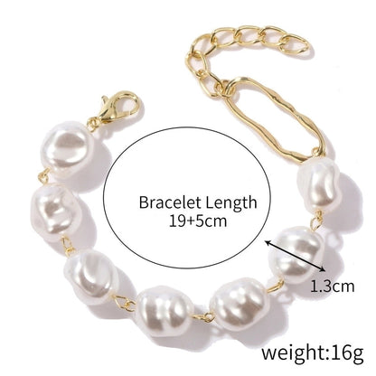 Fashion Geometric Heart Shape Imitation Pearl Alloy Plating Women\'s Bracelets