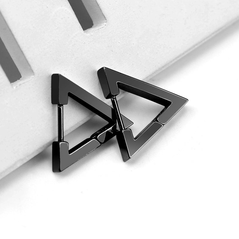 1 Pair Minimalist Triangle Hexagon Plating 304 Stainless Steel 18K Gold Plated Stainless Steel Earrings