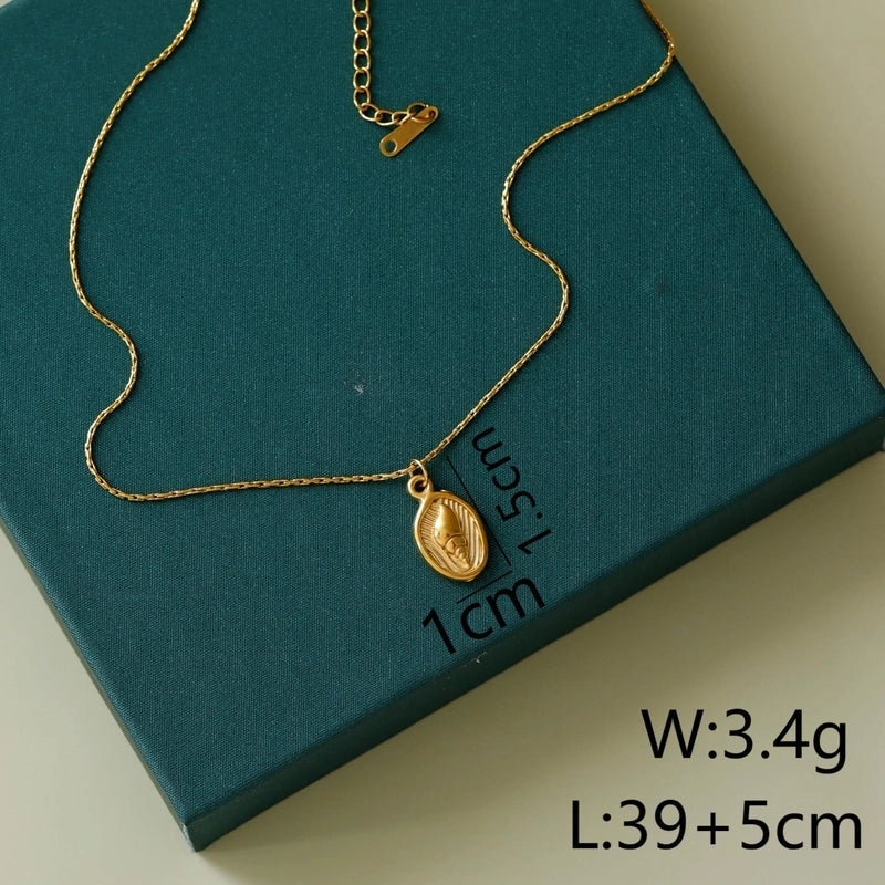 Vacation Marine Style Beach Tortoise Starfish Hippocampus 304 Stainless Steel 18K Gold Plated Pendant Necklace