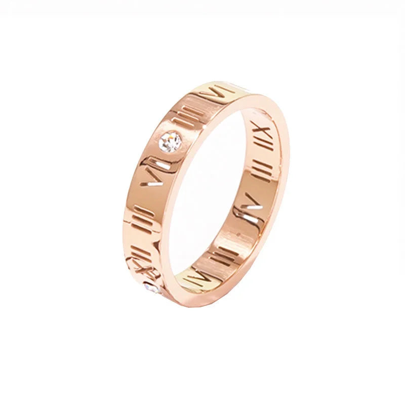 Women Geometric Titanium Steel 18K Gold Plated Rings