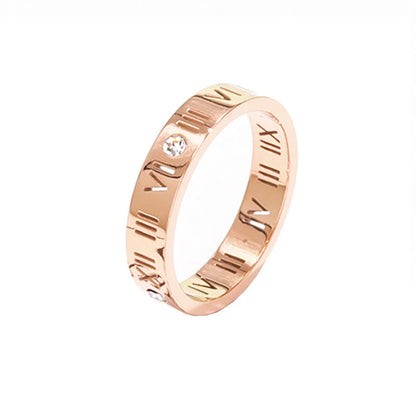 Women Geometric Titanium Steel 18K Gold Plated Rings