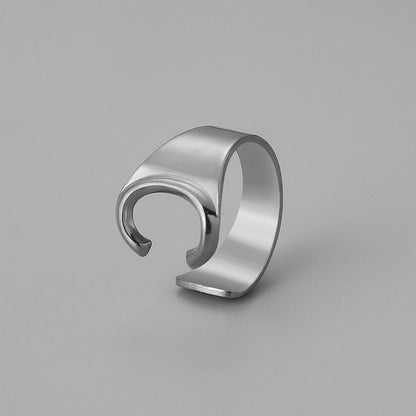 Ins Style Letter Titanium Steel Plating Open Ring